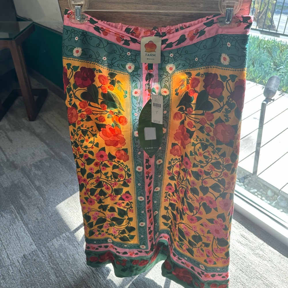 FARM Rio Floral Midi Skirt -  L - Picture 7 of 10